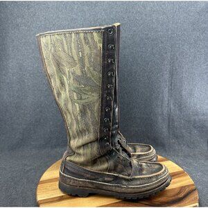 VTG WC Russell Moccasin Boots Camo Turkey Hunt Snake Proof 16” Tall Men’s Sz 10C